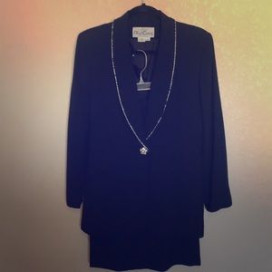 Black Skirt Suit with Rhinestones